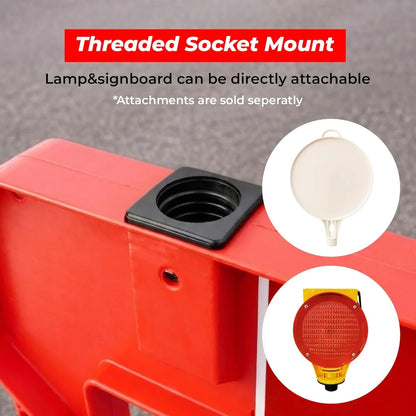 red plastic safety barrier for construction site warning use