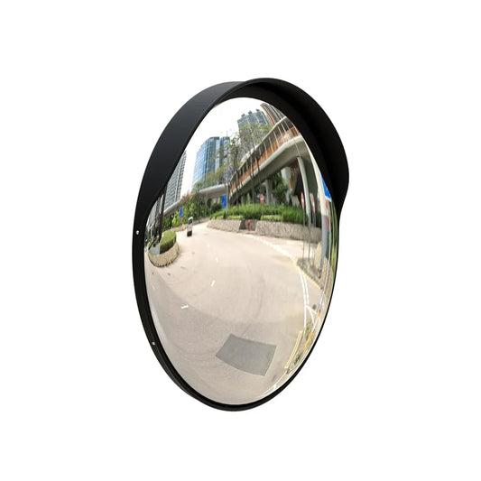 black convex safety mirror for wide angle visibility and monitoring