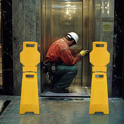 yellow safety stands