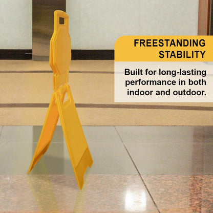 Yellow freestanding stability sign