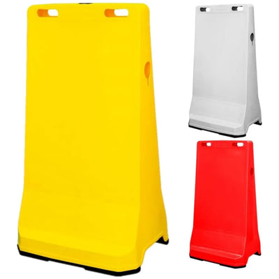 Pavement Sign Road Barrier 90×50CM - Yellow | Portable Barrier with Advertising Barges