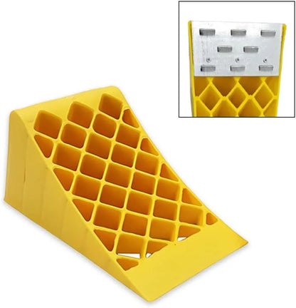 Set of 2 Heavy Duty Wheel Chock with Handle - Yellow