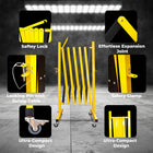 Yellow safety barrier with labeled features