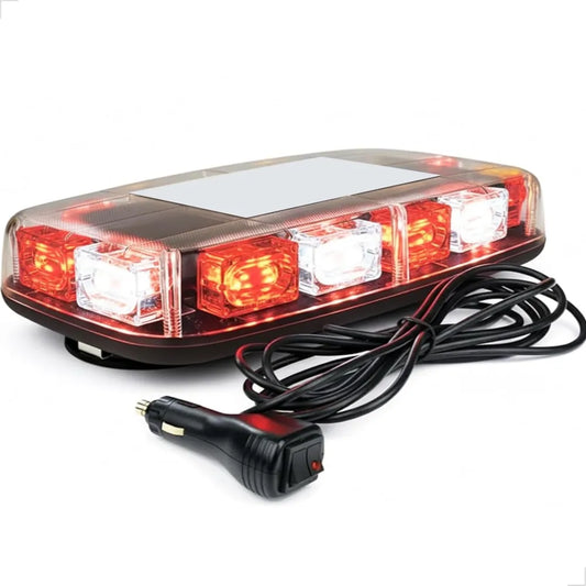 Car warning light with red and white lights
