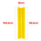 Black plastic cable with measurements on a white background