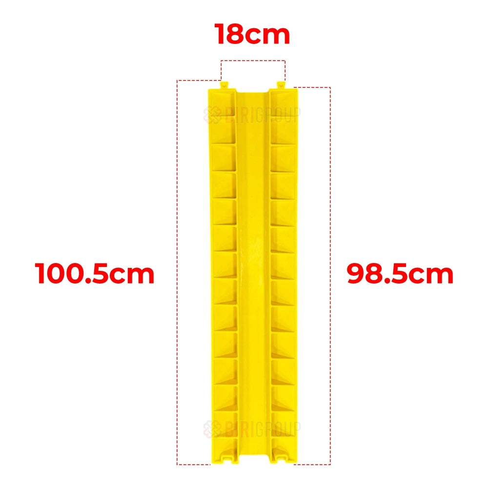 Black plastic cable with measurements on a white background