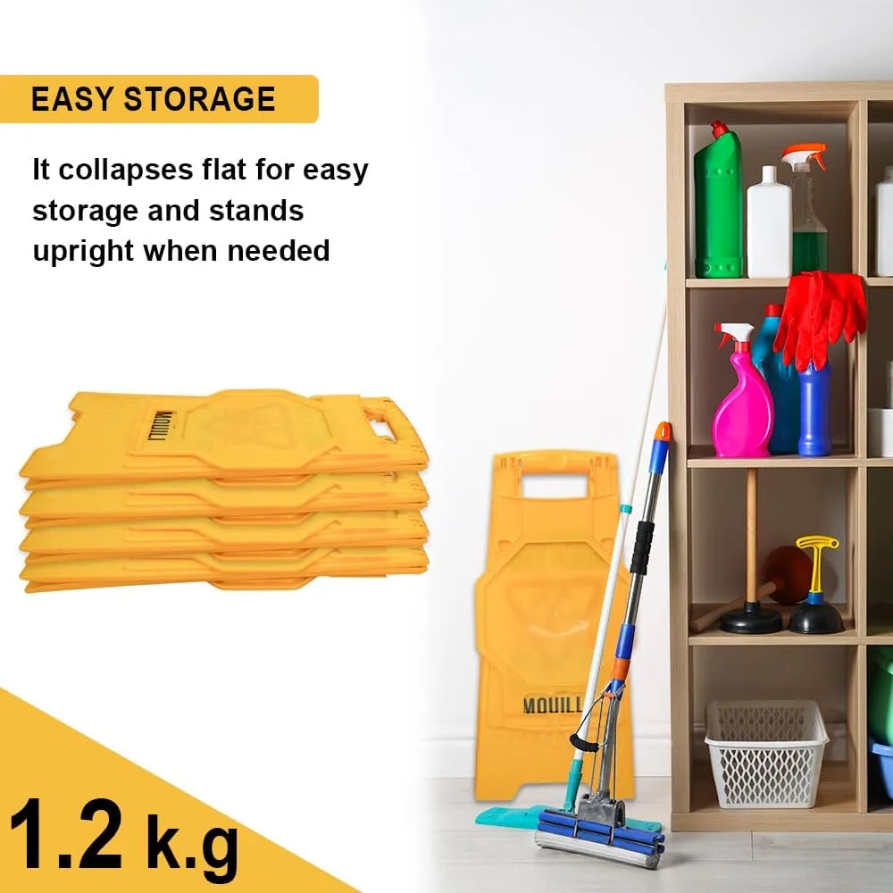 Portable Weather Resistant Floor Signs Yellow