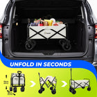 beige foldable camping trolley cart for outdoor transport