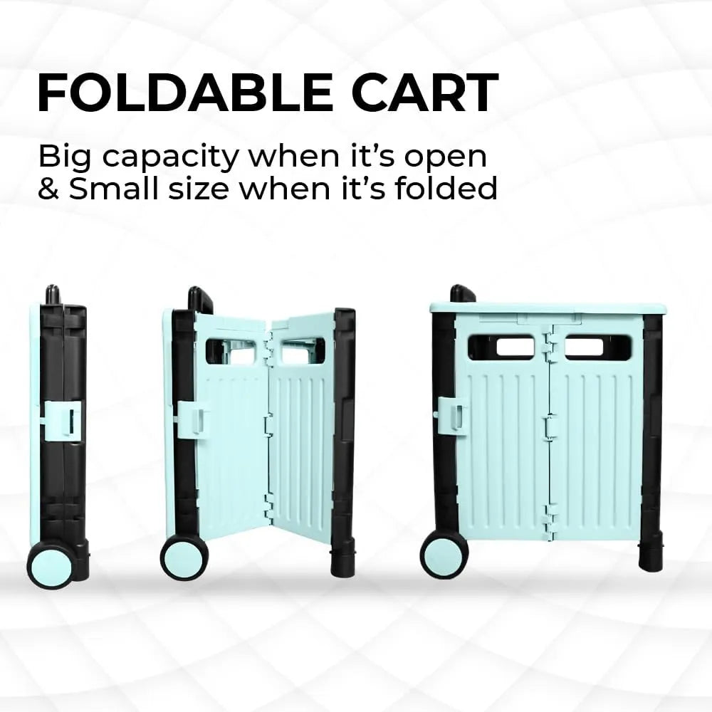 green and black foldable cart