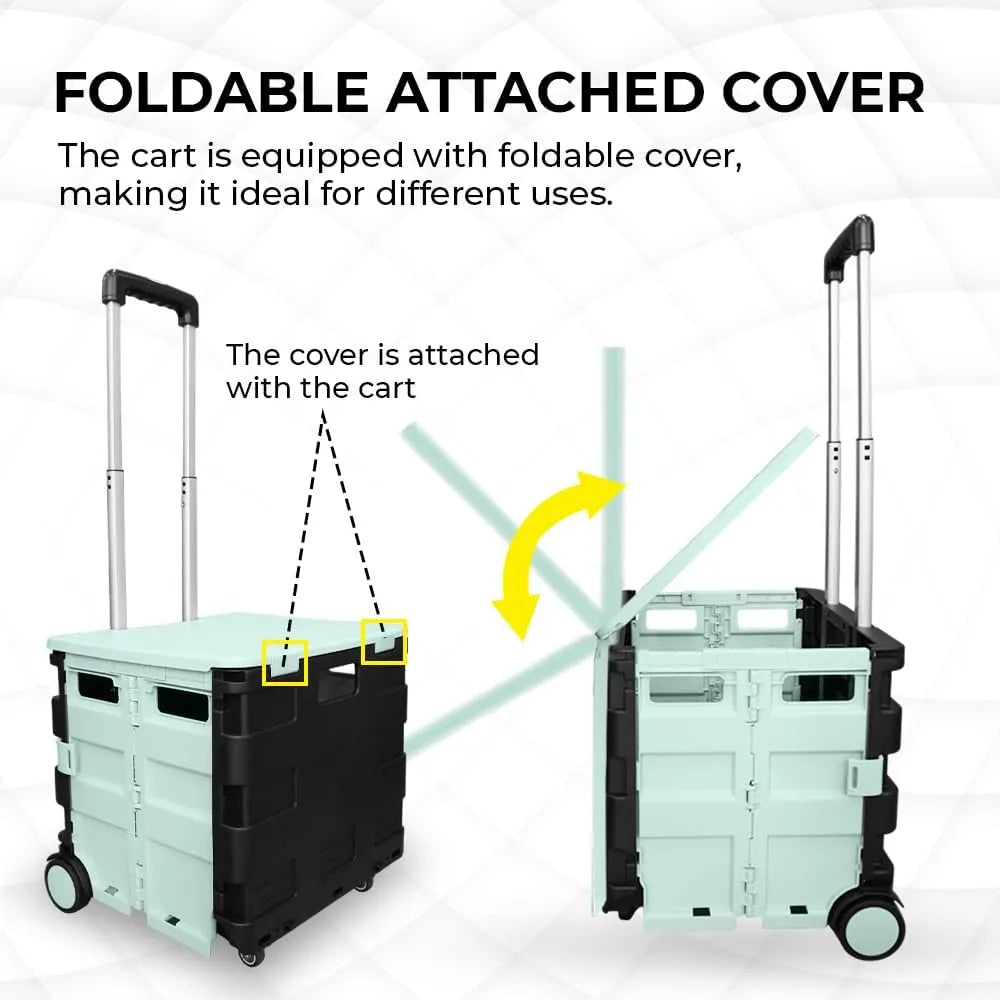 Shopping cart with attached cover