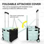 Shopping cart with attached cover