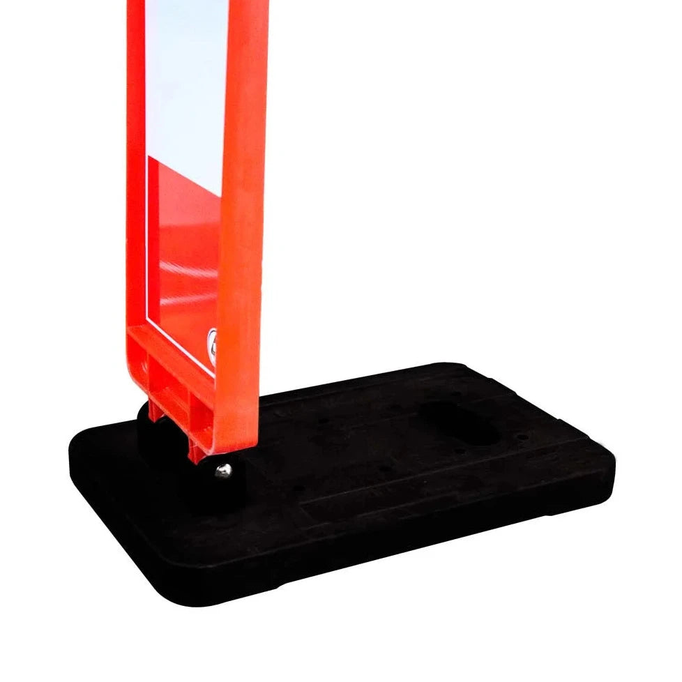 High visibility traffic post with base