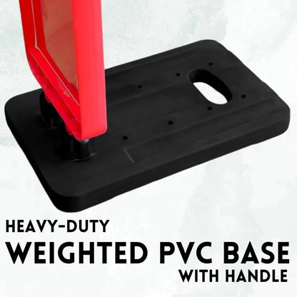 Heavy-duty weighted PVC base with handle 
