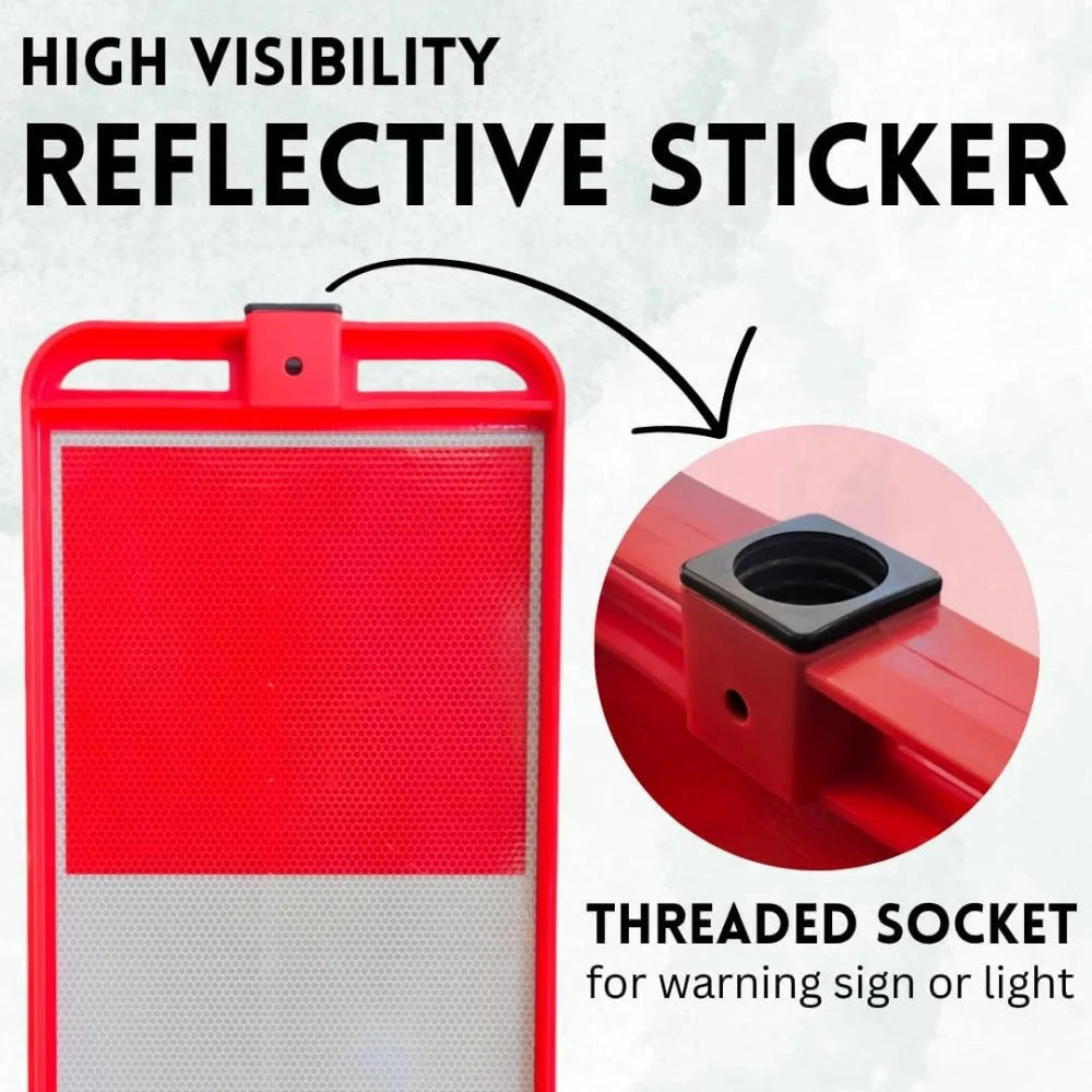 High visibility reflective sticker with threaded socket 