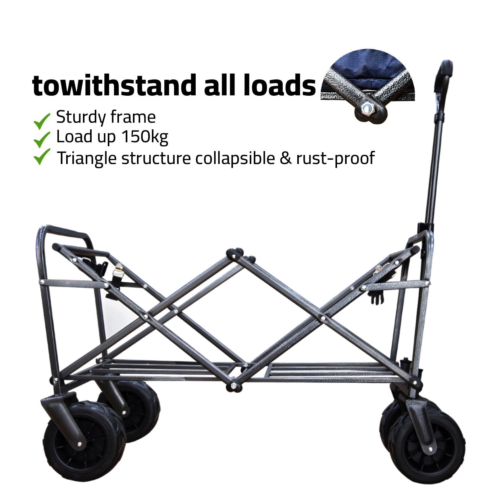 oldable outdoor heavy duty trolley Blue almunium rod