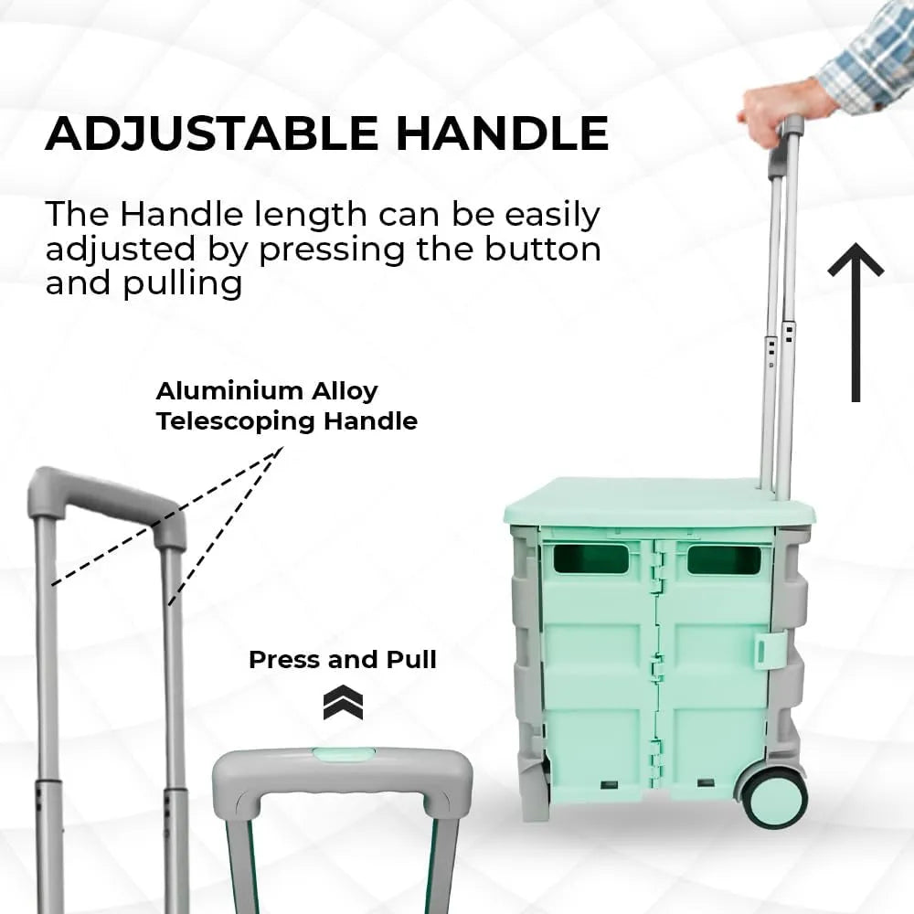 Shopping Cart With Adjustable Handle