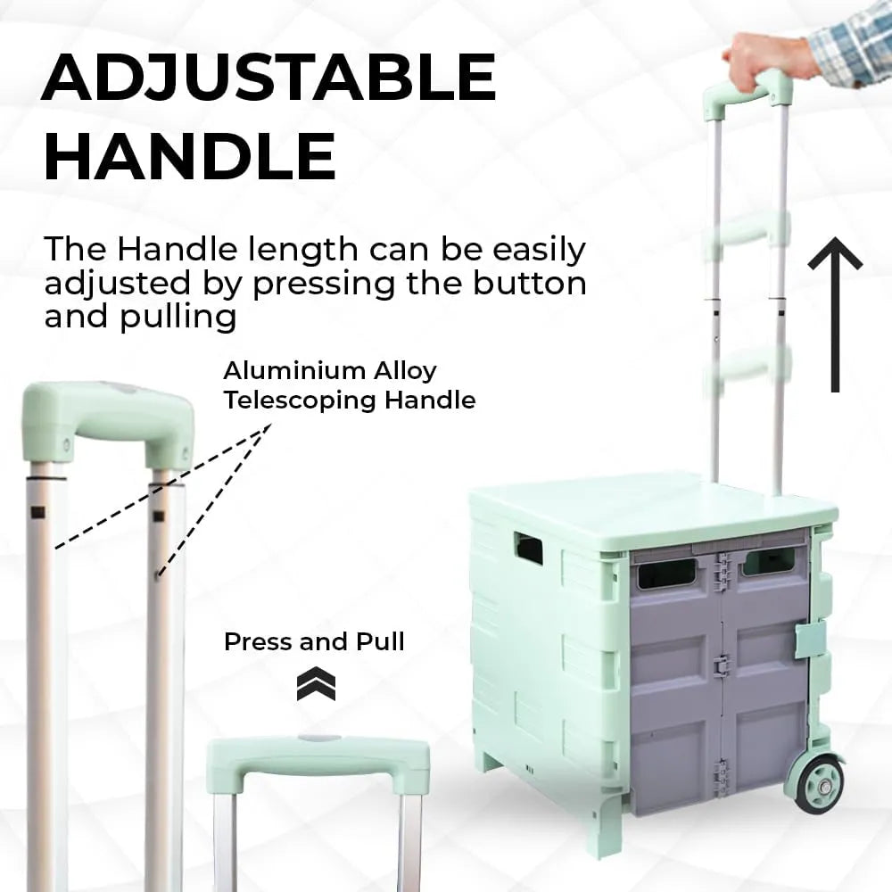 Grocery Shopping Trolley With Adjustable Handle