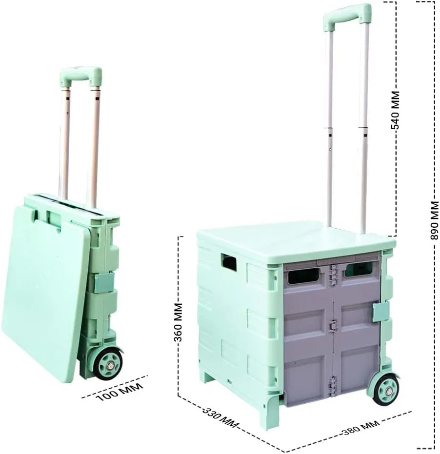 Foldable trolley with lid