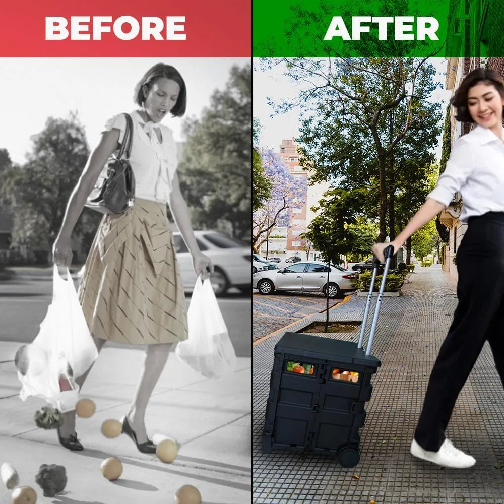 Shopping cart with flexible handle