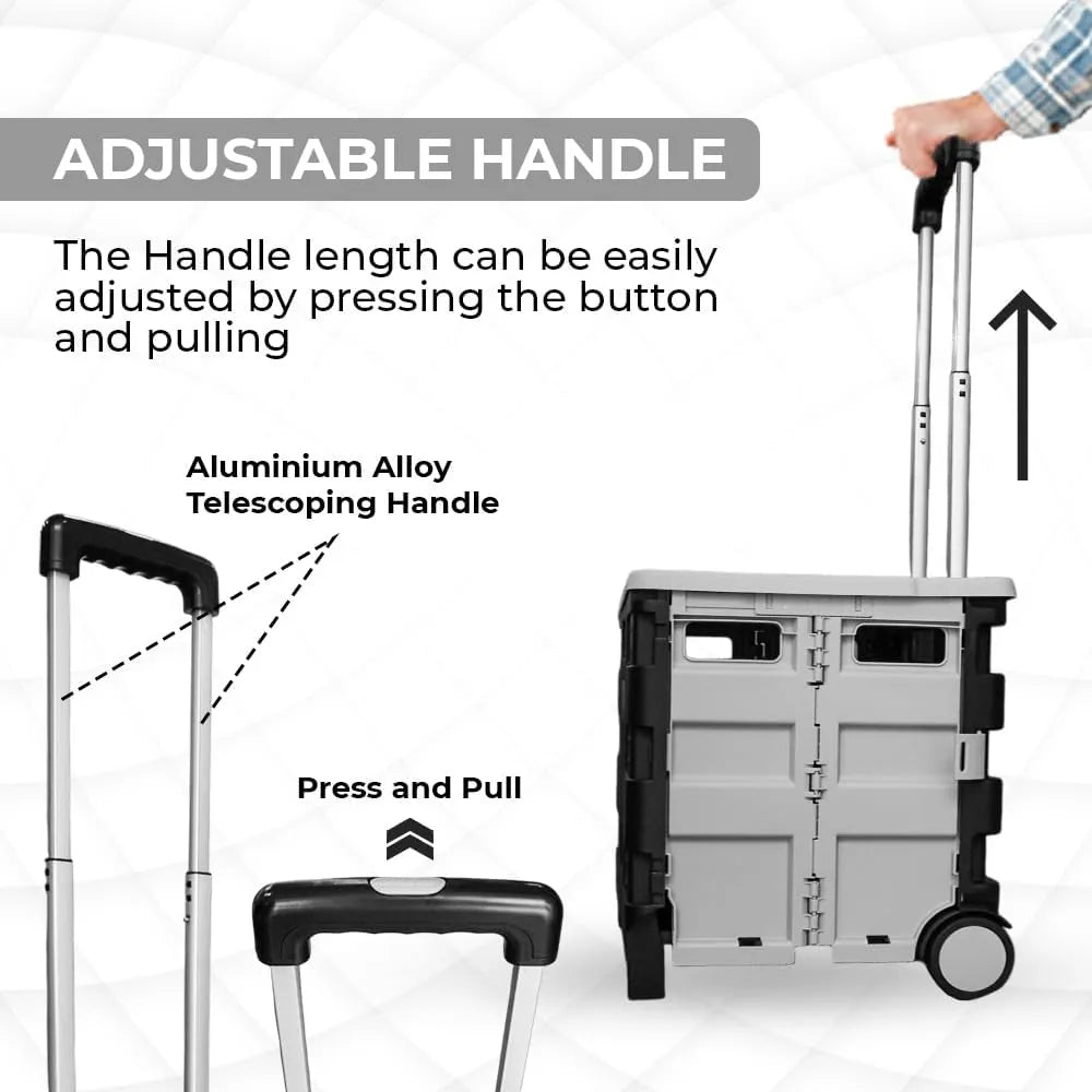Shopping Trolley With Adjustable Handle