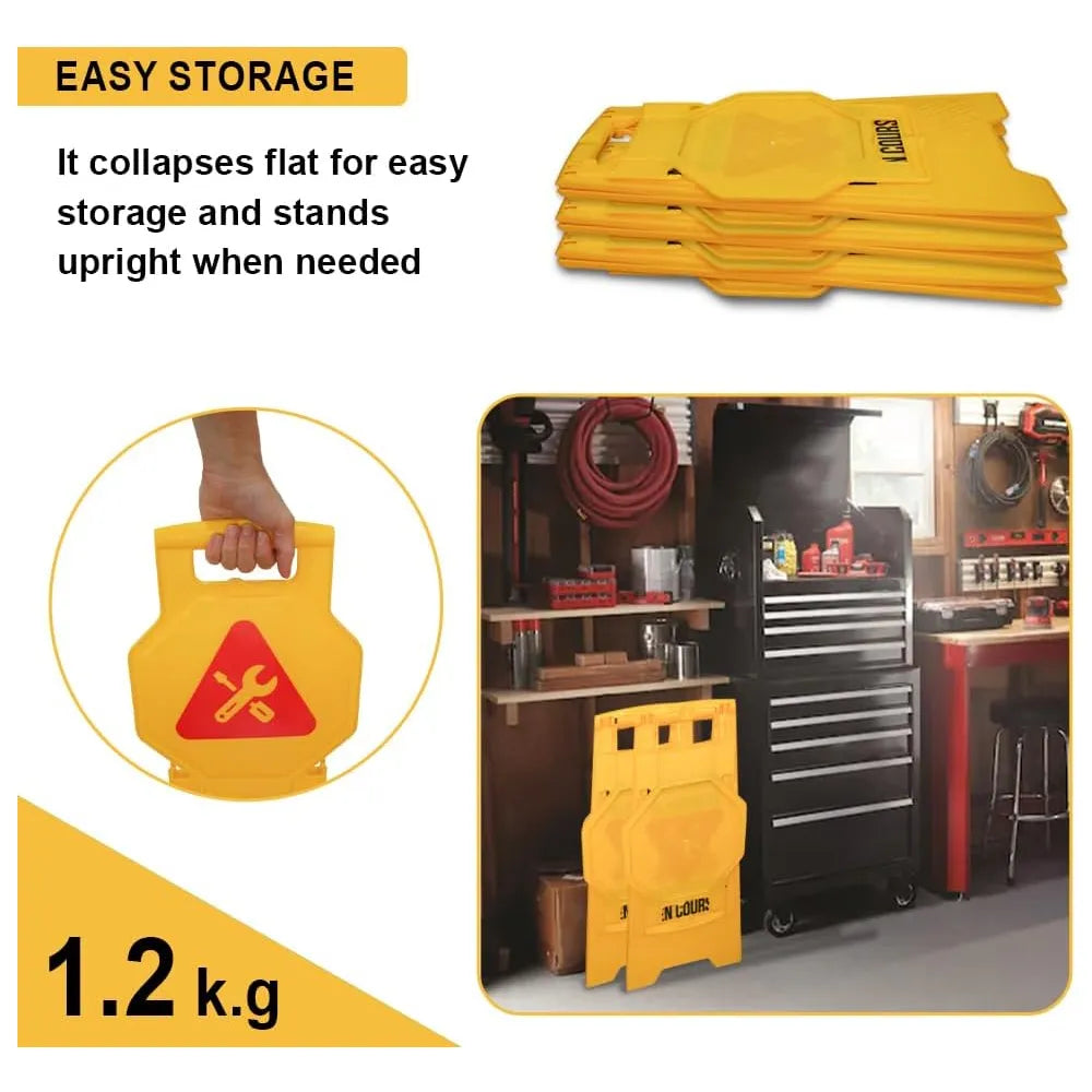 Foldable Portable Warning Sign Yellow