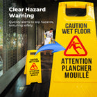 yellow foldable wet floor warning sign for easy storage