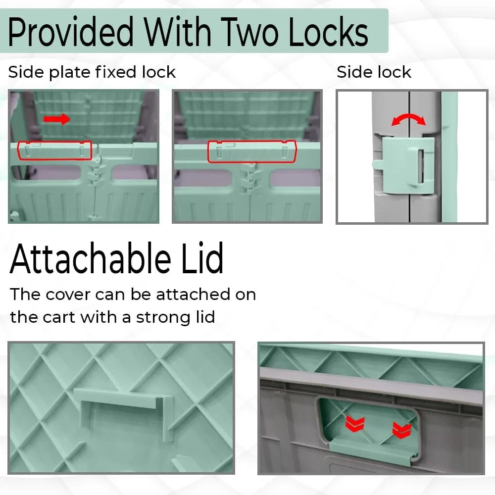 Foldable shopping cart with locks