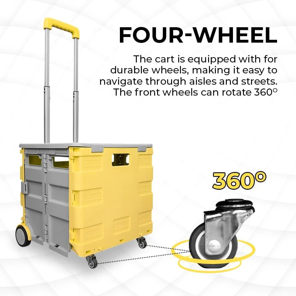 Grocery Cart With Rotatable Wheels