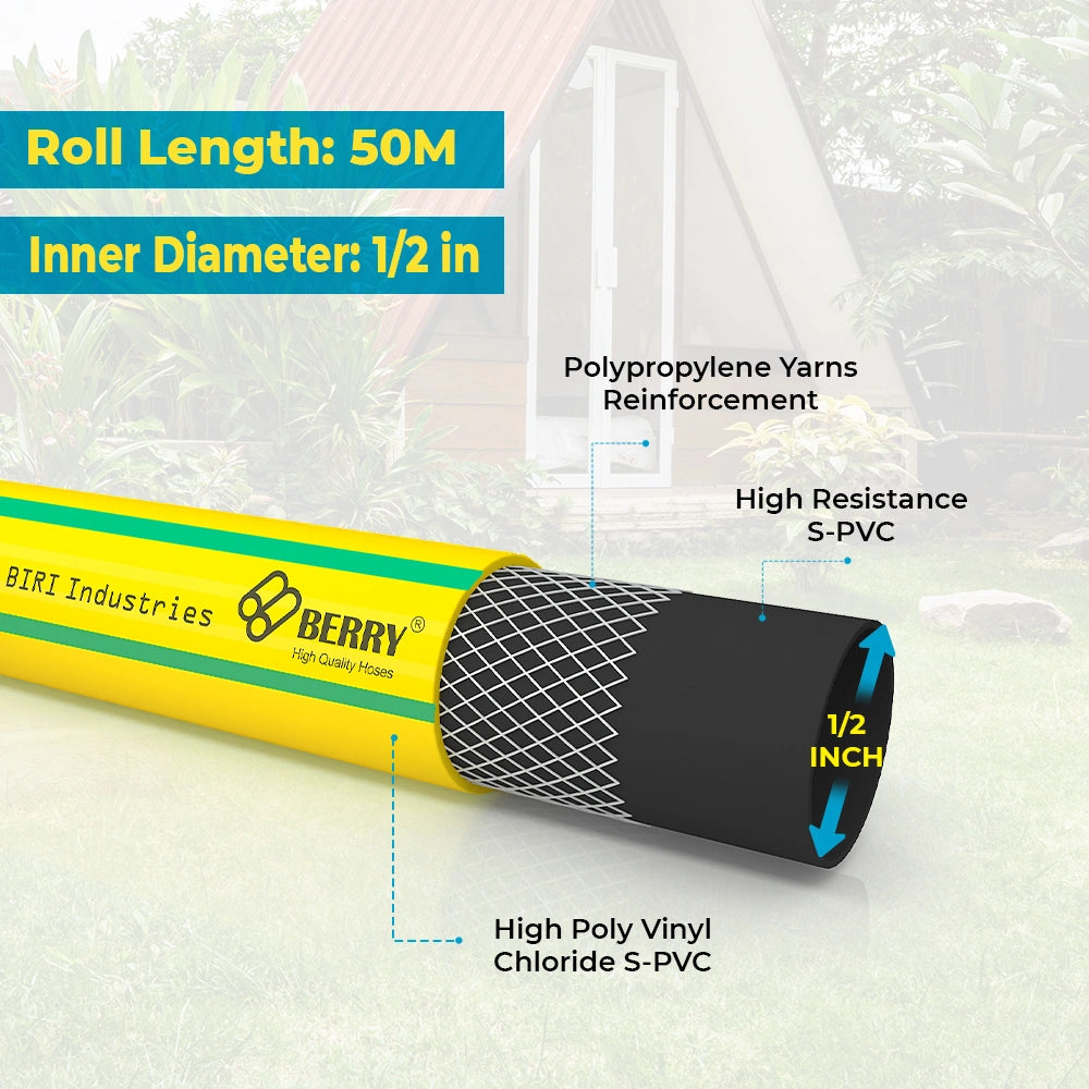 Yellow and black hose with technical details 