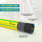 Yellow and black hose with technical details 