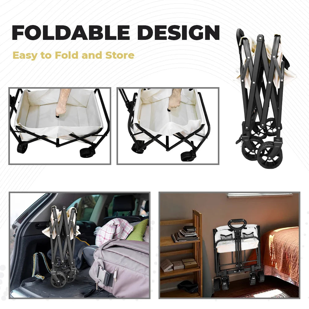 Foldable Garden Wagon Cart With Handle