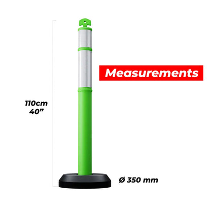 Green delineator post measurements