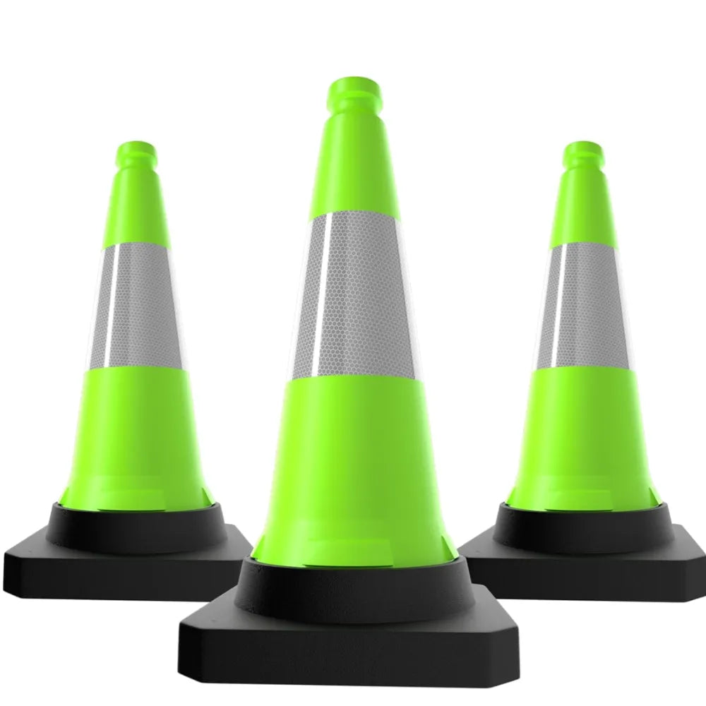 Green traffic safety cone
