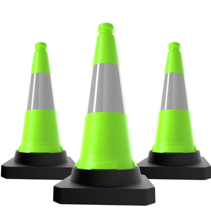 Green traffic safety cone