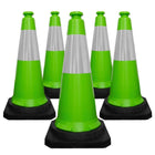 Green traffic safety reflective cones 5pcs