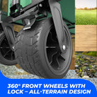 green heavy duty outdoor transport cart for carrying equipment
