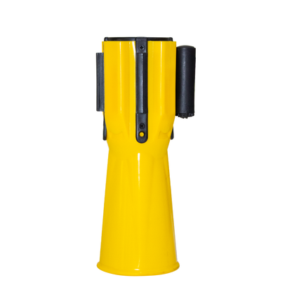 Retractable Traffic Cone Topper Tape - 3 Meter | Yellow Cone Belt Barrier Tape for Cones | Cone Mountable Emergency Warning Belt | High Visibility Yellow Retractable Topper for Traffic Cone