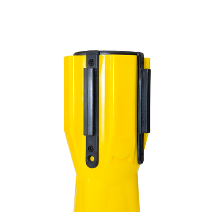 Retractable Traffic Cone Topper Tape - 3 Meter | Yellow Cone Belt Barrier Tape for Cones | Cone Mountable Emergency Warning Belt | High Visibility Yellow Retractable Topper for Traffic Cone