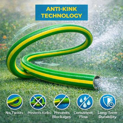 Garden Hose 1/2" 165 ft | 50 Meter Water Hose Kink-Resistant, Reinforced - Green