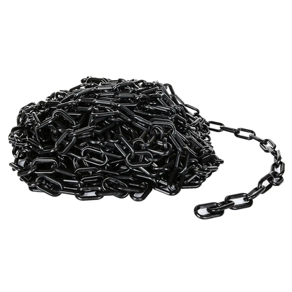 25Meter 8MM Plastic Chain - Black | Plastic Barrier Chain | Durable Safety Chain for Crowd Control, Construction Sites, and Hazardous Areas