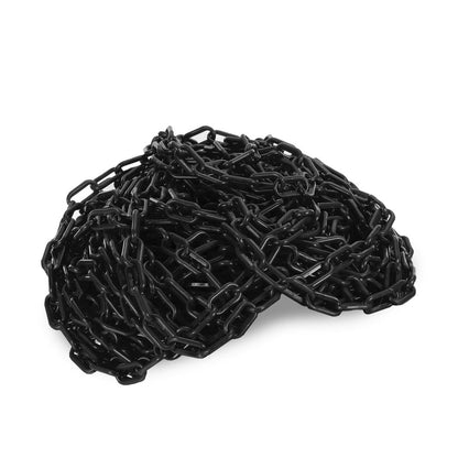 25Meter 8MM Plastic Chain - Black | Plastic Barrier Chain | Durable Safety Chain for Crowd Control, Construction Sites, and Hazardous Areas