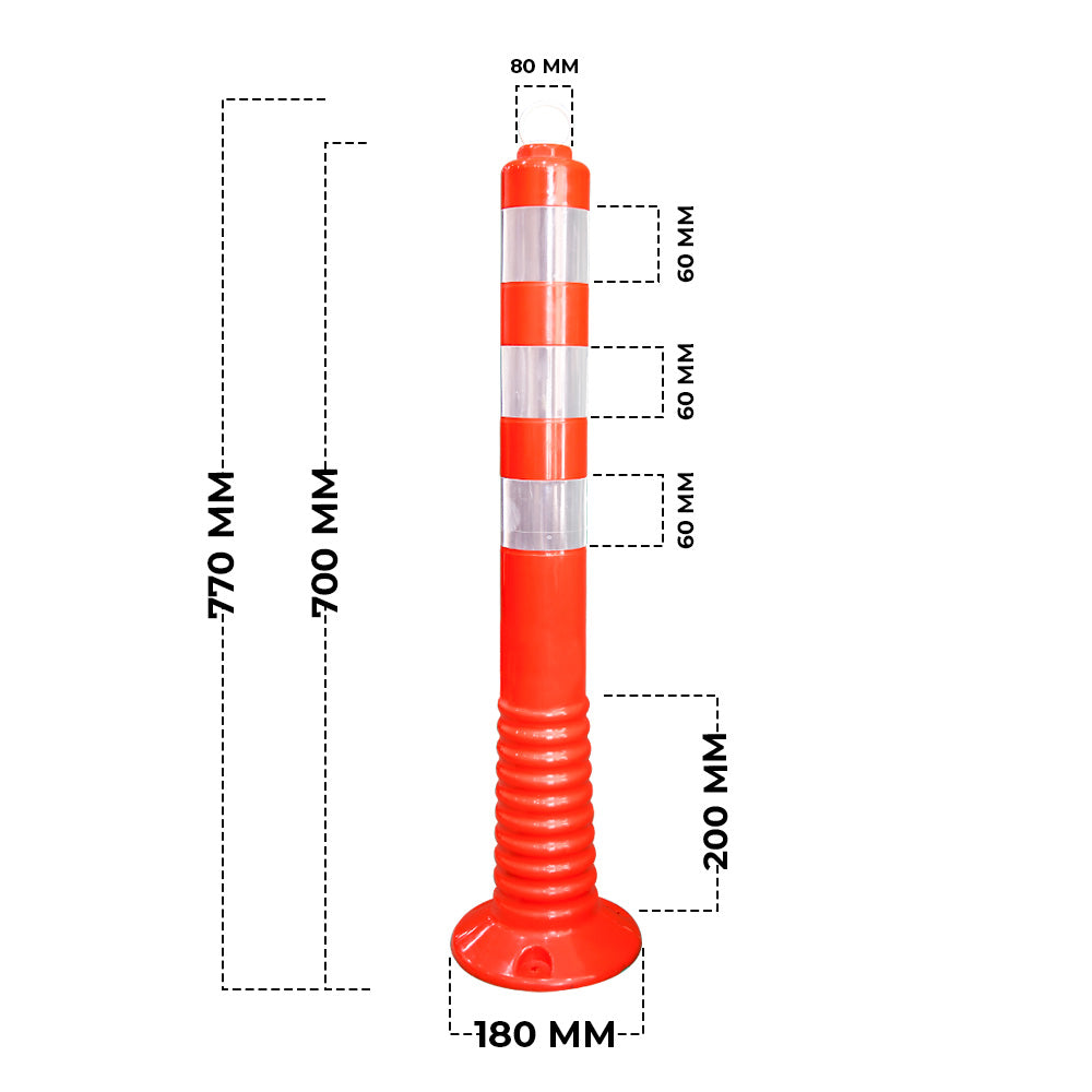 Reflective Flexible Orange Traffic Safety Post