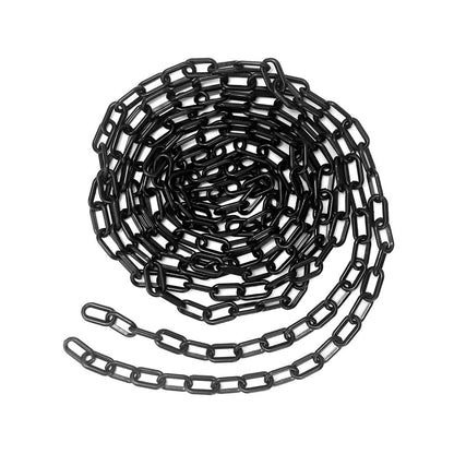 25Meter 8MM Plastic Chain - Black | Plastic Barrier Chain | Durable Safety Chain for Crowd Control, Construction Sites, and Hazardous Areas