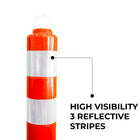 High Visibility Traffic Post With Reflective Strips 