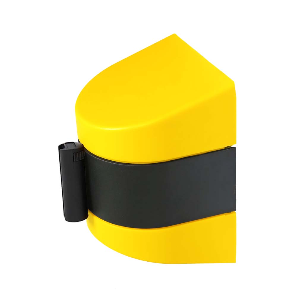 5 Meter Queue Barrier Belt - Yellow Retractable Belt Wall Mount