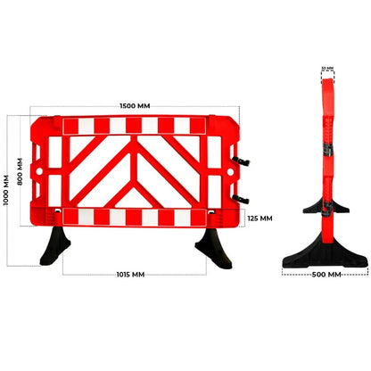  Plastic Safety Barrier - Red dimention