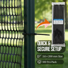 Garden Fence Animal Barrier 3.6 ft × 100 ft, Black HDPE Safety Netting with Work Gloves