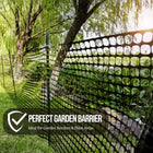 Garden Fence Animal Barrier 3.6 ft × 100 ft, Black HDPE Safety Netting with Work Gloves