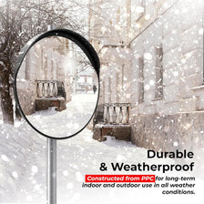 black convex mirror for indoor safety and surveillance