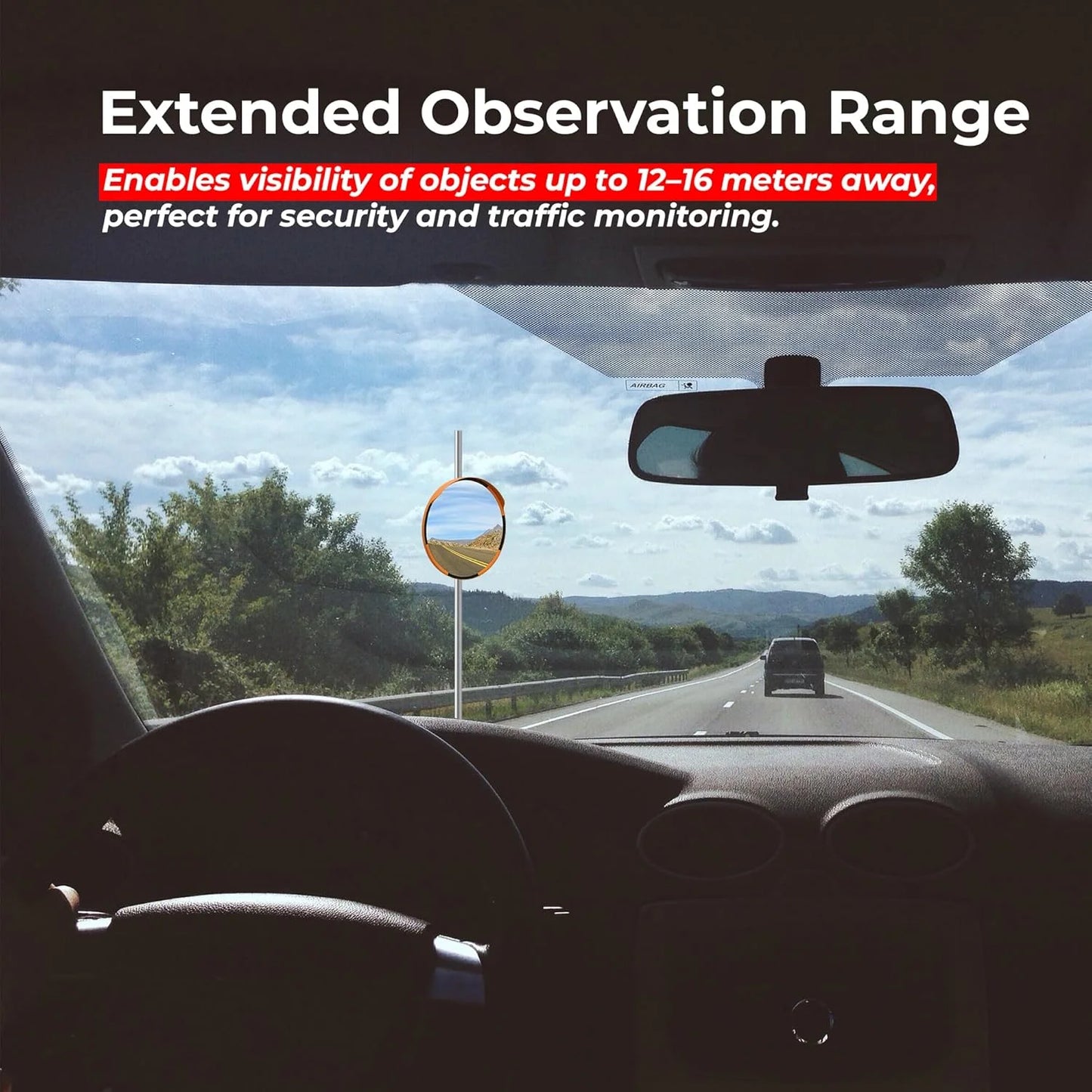 heavy duty convex mirror for industrial workplace safety use